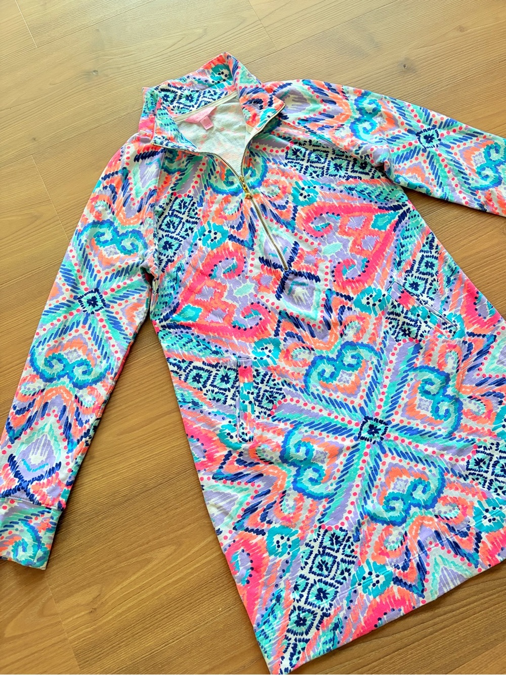 Lilly Pulitzer UPF 50+ Skipper Popover Dress in the colorful "Solar Opposite"